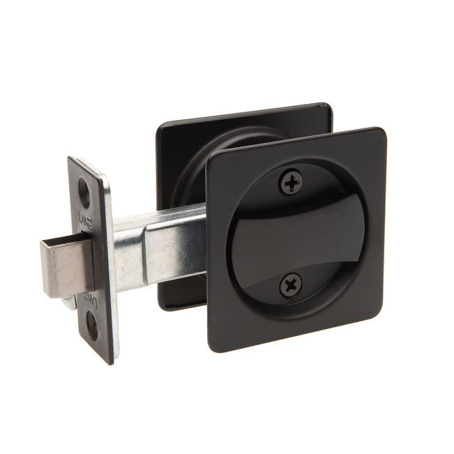 Lane Cavity Slider Privacy Set Square Rosette Matte Black - The Blue Space
