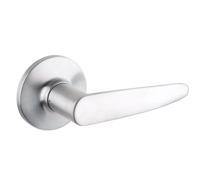 Lane Avalon Dummy Lever Door Handle On Round Rosette Brushed Satin Chrome
