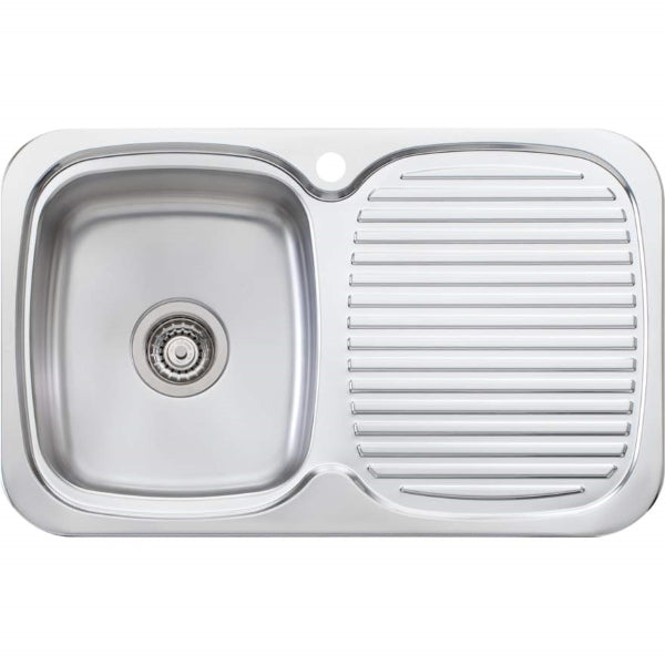 Oliveri Lakeland single bowl topmount sink drainer 1TH