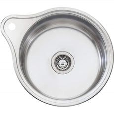 Oliveri Solitaire round bowl topmount sink with tap landing - The Blue Space