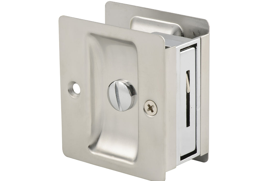 Lane Cavity Slider Door Handle Privacy Door Handle Set Square 335 Polished Chrome