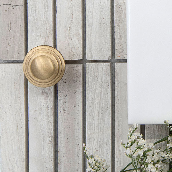 Lane Brass Knurled Cabinet Knob 24mm online at The Blue Space