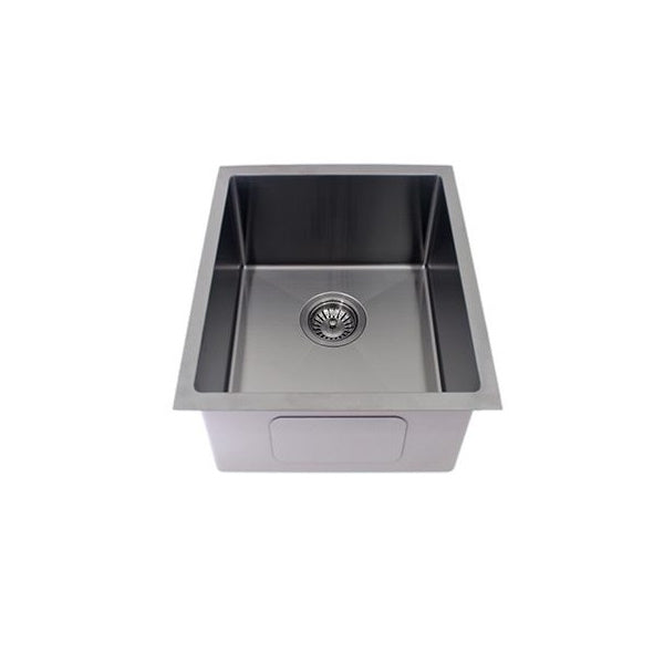 Modern National Single Bowl Sink - Round Corner, Round Waste Gun Metal | The Blue Space