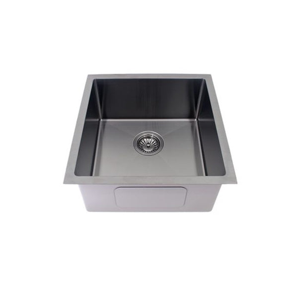 Modern National Single Bowl Sink - Round Corner, Round Waste Gun Metal | The Blue Space