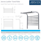 Technical Specification: Thermogroup 7 Bar Jeeves Heated Towel Shelf 620w x 555h x 326d