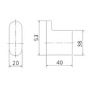 Oliveri Madrid Robe Hook Technical Drawing - The Blue Space