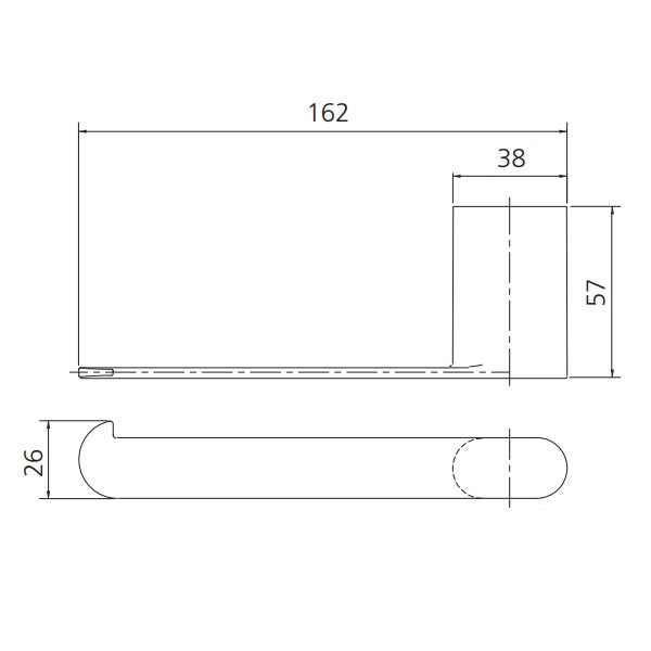 Oliveri Madrid Toilet Roll Holder Technical Drawing - The Blue Space