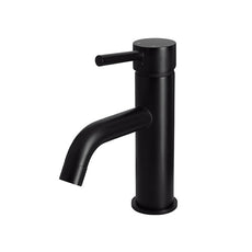 Meir Round Matte Black Basin Mixer Tap with Curved Spout - The Blue Space