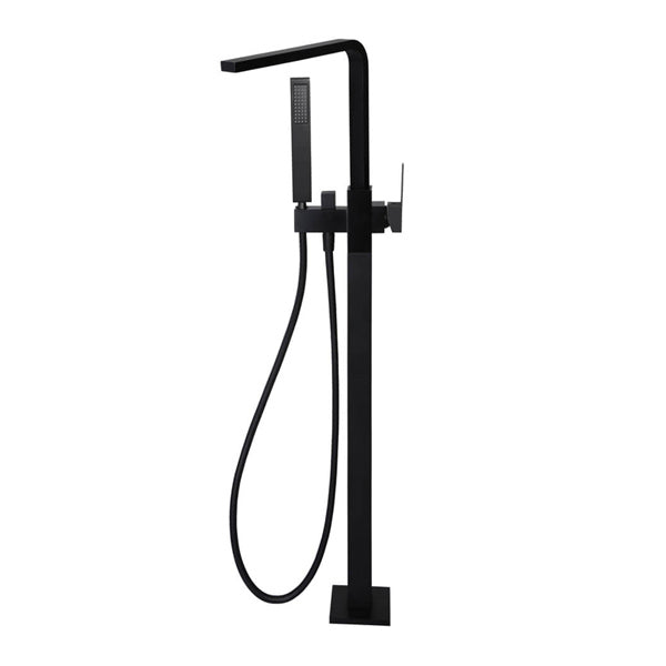 Meir Freestanding Bath Mixer with Hand Spray - Black