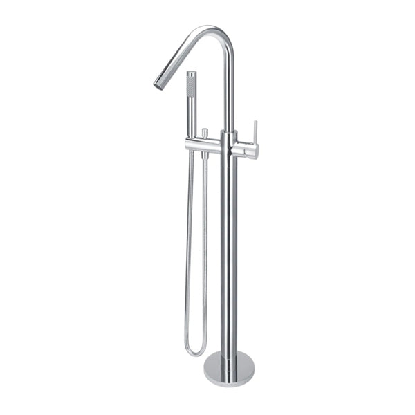 Meir Freestanding Round Bath Mixer with Hand Spray - Chrome