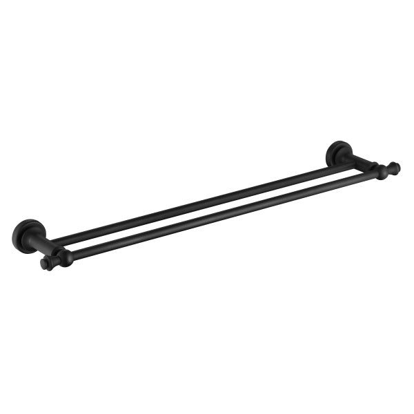 Modern National Medoc Double Towel Rail Matte Black | The Blue Space