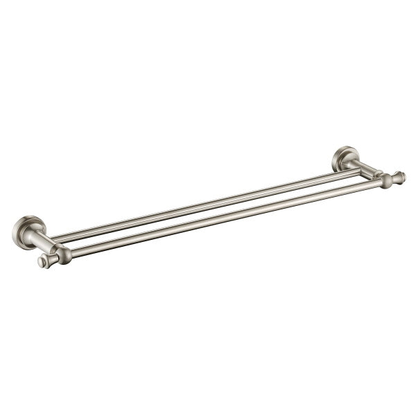 Modern National Medoc Double Towel Rail Brushed Nickel | The Blue Space