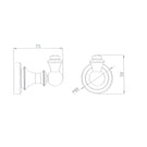 Technical Drawing: Medoc Single Robe Hook Assorted Finishes