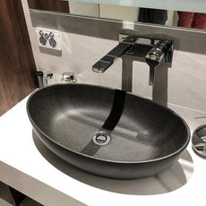 Mila Stone Basin 550mm with Black Onyx finish | The Blue Space