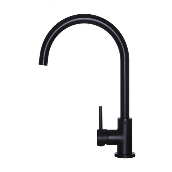 Meir Round Kitchen Mixer - Black Side View - The Blue Space