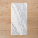Kings Marble Carrara White Satin Cushioned Edge Ceramic Tile 300x600mm - The Blue Space