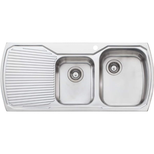 Oliveri Monet 1 & 3/4 bowl topmount sink drainer 1TH