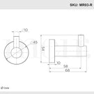Meir Round Robe Hook Technical Drawing - The Blue Space