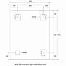 Technical Drawing: MS6075HN Thermogroup Rectangle 25mm Bevel Edge Mirror with Demister