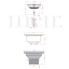 Technical Drawing - Meir Sink Strainer and Waste Plug Basket with Stopper