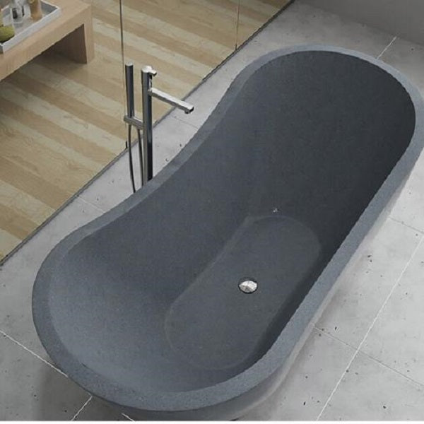 Mango Stone Bath 1800 in Charcoal finish | The Blue Space