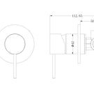 Technical Drawing: Nero Mecca Shower Mixer Brushed Gold