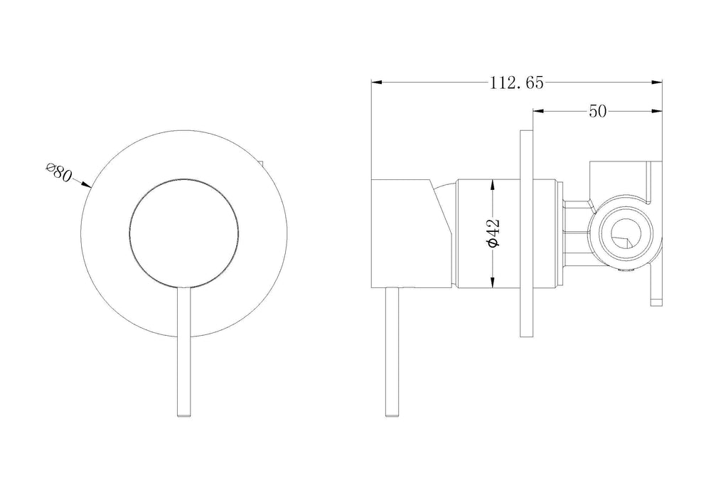 Technical Drawing: Nero Mecca Shower Mixer Brushed Nickel
