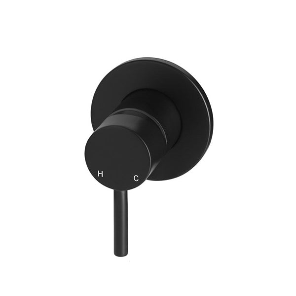 Meir Round Matte Black Wall Mixer Short Pin Lever online at The Blue Space