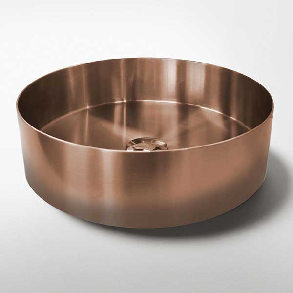 Studio Bagno Meteor Basin Brushed Copper above counter basin online at The Blue Space