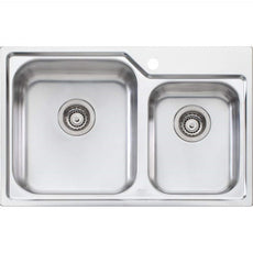 Oliveri Nu-Petite 1 & 3/4 R/H bowl topmount sink 1TH - The Blue Space