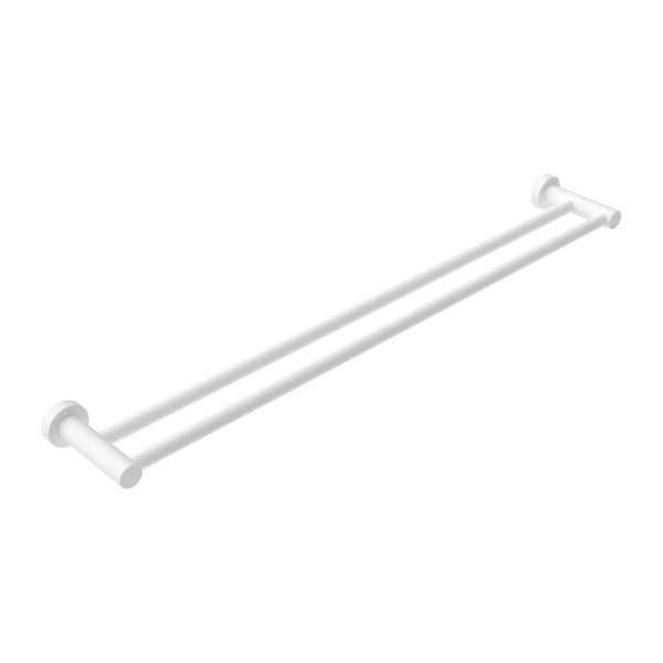 Nero Mecca Double Towel Rail 600mm Matte White