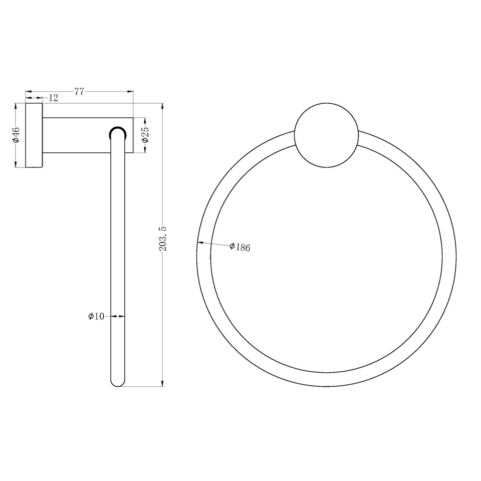 Nero Mecca Hand Towel Ring Matte White