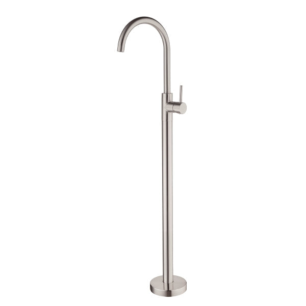 Nero Dolce Floormount Bath Mixer Brushed Nickel | The Blue Space
