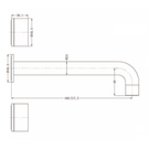 Technical Drawing: Nero Kara Wall Basin Set 180mm Spout Gun Metal