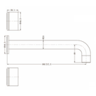 Technical Drawing: Nero Kara Wall Basin Set 217mm Spout Gun Metal