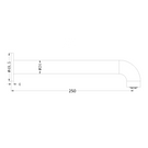 Technical Drawing: Nero Mecca Basin/Bath Spout Only 250mm Chrome