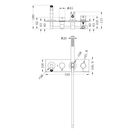 Technical Drawing: Nero Mecca Wall Mount Bath Mixer With Handshower Chrome