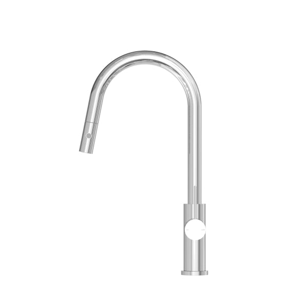 Nero Mecca Pull Out Sink Mixer With Vegie Spray Chrome Side | The Blue Space