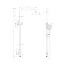 Technical Drawing: Nero Dolce/Mecca Shower Set Chrome