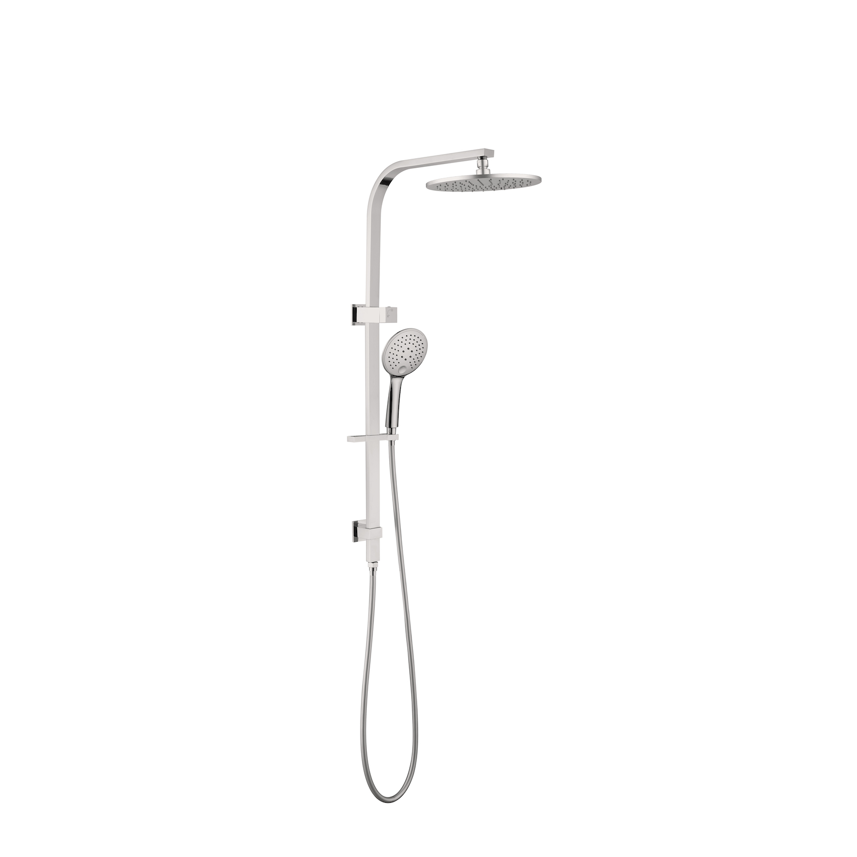 Nero Mecca/Bianca Shower Set Round Head Brushed Nickel | The Blue Space