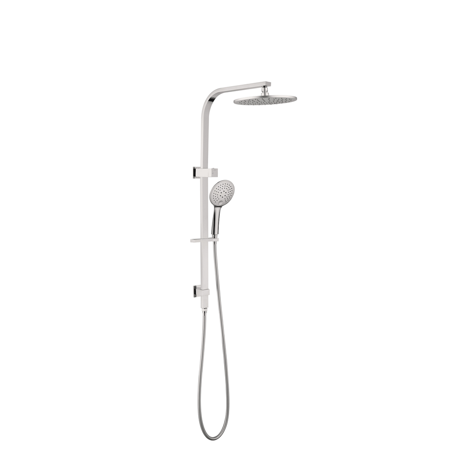 Nero Bianca Twin Shower Brushed Nickel