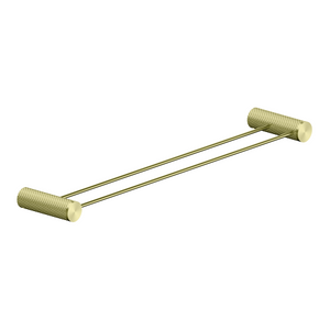 Nero Opal Double Towel Rail 600mm Brushed Gold