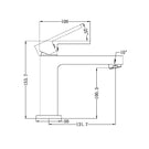 Technical Drawing: Nero Ecco Basin Mixer Matte Black
