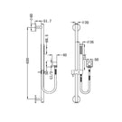 Technical Drawing: Nero Dolce Shower Rail With Slim Hand Shower Chrome