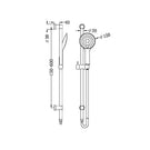 Technical Drawing: Nero Dolce 3 Function Rail Shower Gun Metal Grey