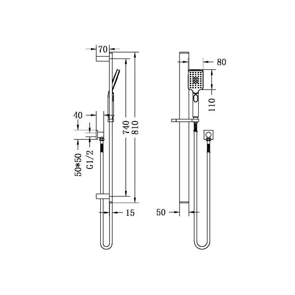 Nero Celia New Shower Rail Matte Black