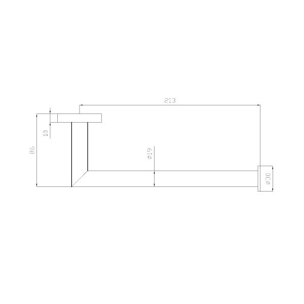 Technical Drawing: Nero Dolce Hand Towel Rail Matte Black