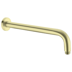 Nero Round Wall Shower Arm 350mm Brushed Gold | The Blue Space