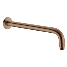 Nero Round Wall Shower Arm 350mm Brushed Bronze | The Blue Space