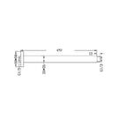 Technical Drawing: Nero Square Ceiling Arm 450mm Matte Black